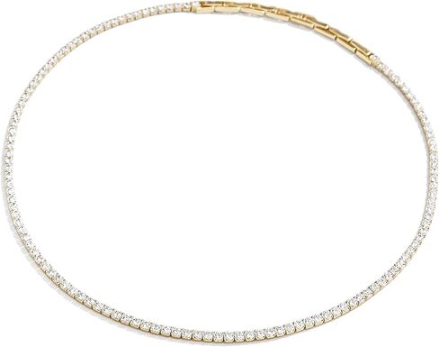 BaubleBar Bennett 18K Gold Vermeil Adjustable Classic Tennis Necklace, Gold-Plated/Pavé in Saudi Arabia