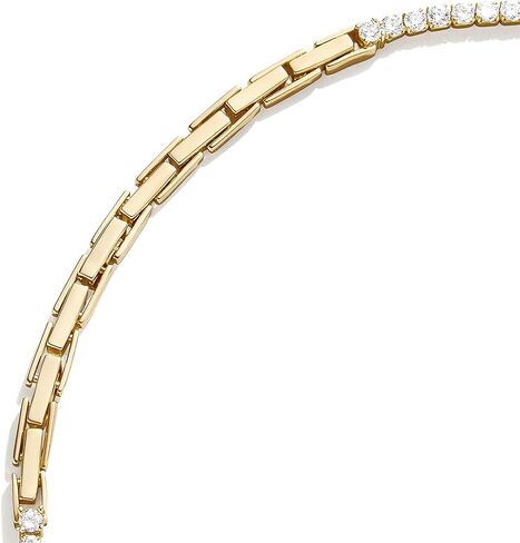 BaubleBar Bennett 18K Gold Vermeil Adjustable Classic Tennis Necklace, Gold-Plated/Pavé in Saudi Arabia