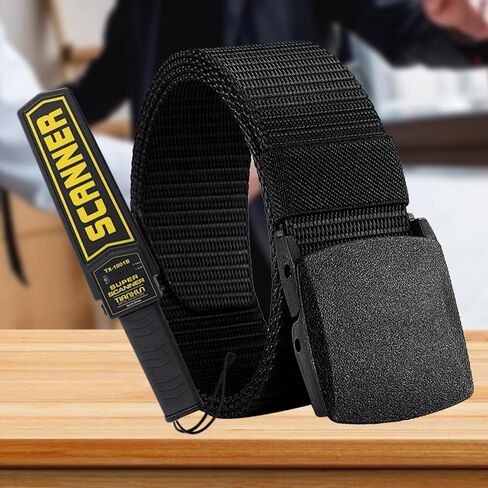 Nylon Belts for Men Women, Outdoor Military Belt, No Metal Military Belt, Canvas Breathable Military, Adjustable Casual Belt-Black in Saudi Arabia