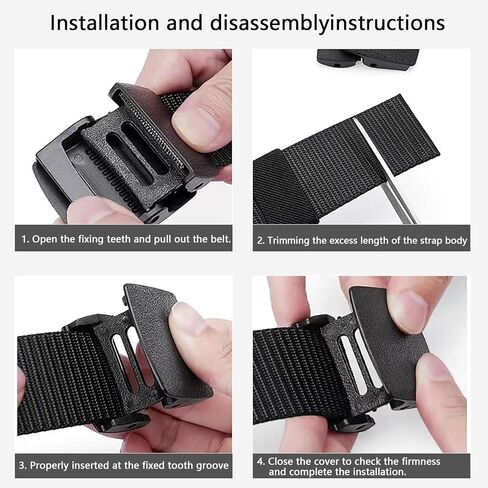 Nylon Belts for Men Women, Outdoor Military Belt, No Metal Military Belt, Canvas Breathable Military, Adjustable Casual Belt-Black in Saudi Arabia
