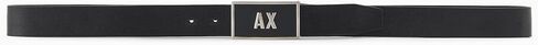 Armani Exchange Men's Double Buckle Logo Belt, Black/Navy, One size in Saudi Arabia