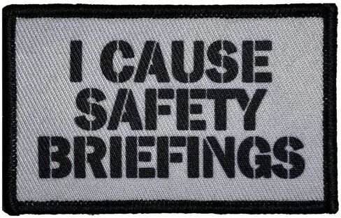 I Cause Safety Briefings Tactical Morale Patch, 3x2 inches, Hook and Loop, Gray and Black, for Backpacks, Tactical Vest, Dog Harness, Bags in Saudi Arabia