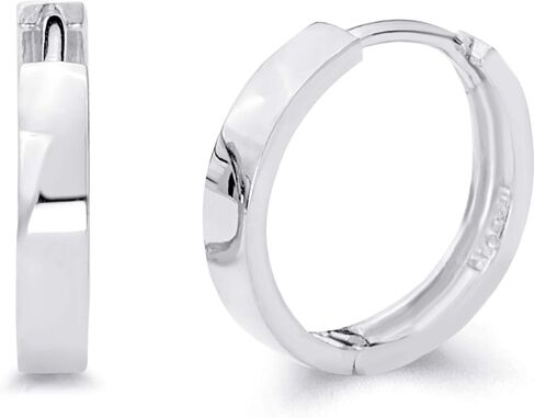 14k REAL Yellow/White Gold 2.5mm Thickness Hoop Huggie Earrings in Saudi Arabia