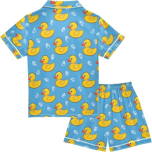 senya Daisy Green Hamster Satin Summer Pajama Sets Silk Short Sleeve Button Down Sleepwear in Saudi Arabia