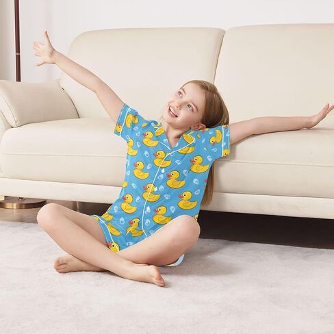 senya Daisy Green Hamster Satin Summer Pajama Sets Silk Short Sleeve Button Down Sleepwear in Saudi Arabia
