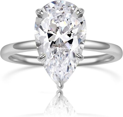 5.0CT Elongated Pear Shaped Engagement Women Ring,Wedding Promise Cubic Zirconia Band, 14K Gold/White Gold Plated Simulated Diamond Rings Size 5-9 in Saudi Arabia