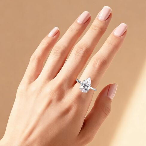 5.0CT Elongated Pear Shaped Engagement Women Ring,Wedding Promise Cubic Zirconia Band, 14K Gold/White Gold Plated Simulated Diamond Rings Size 5-9 in Saudi Arabia