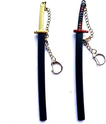Mini Samurai Sword Keychain, 2-Piece Metal Letter Opener Set with Display Stand, Decorative Gift in Saudi Arabia