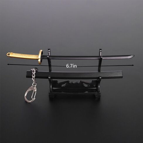 Mini Samurai Sword Keychain, 2-Piece Metal Letter Opener Set with Display Stand, Decorative Gift in Saudi Arabia