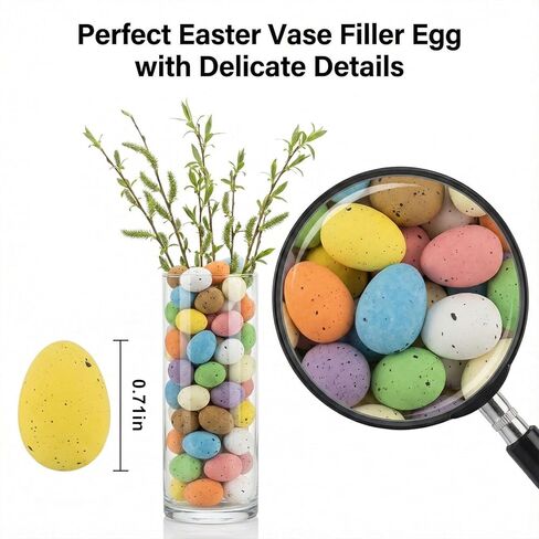 100PCS 0.7Ft. Easter Decor Eggs Mini Plastic Easter Eggs - Bulk Small Decorative Easter Eggs for Crafts, Easter Basket Fillers, Vase & Table Centerpiece Home Decor in Saudi Arabia