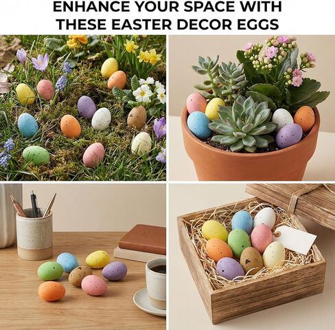 100PCS 0.7Ft. Easter Decor Eggs Mini Plastic Easter Eggs - Bulk Small Decorative Easter Eggs for Crafts, Easter Basket Fillers, Vase & Table Centerpiece Home Decor in Saudi Arabia