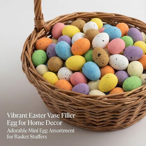 100PCS 0.7Ft. Easter Decor Eggs Mini Plastic Easter Eggs - Bulk Small Decorative Easter Eggs for Crafts, Easter Basket Fillers, Vase & Table Centerpiece Home Decor in Saudi Arabia