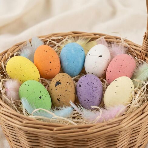 100PCS 0.7Ft. Easter Decor Eggs Mini Plastic Easter Eggs - Bulk Small Decorative Easter Eggs for Crafts, Easter Basket Fillers, Vase & Table Centerpiece Home Decor in Saudi Arabia