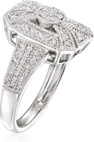 Ross-Simons 0.25 ct. t.w. Diamond Scrollwork Ring in Sterling Silver in Saudi Arabia