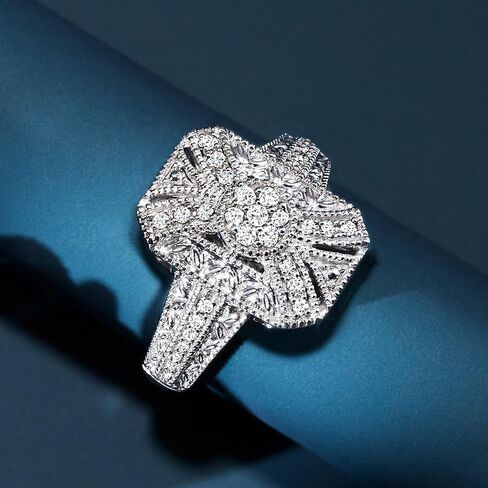 Ross-Simons 0.25 ct. t.w. Diamond Scrollwork Ring in Sterling Silver in Saudi Arabia