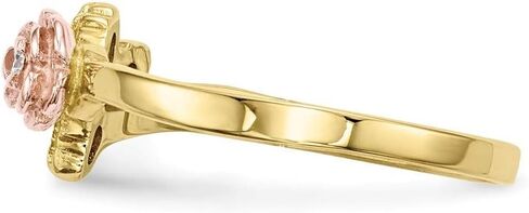 Gold Diamond Rose Ring Tri-Color Gold Black Hills 10k ~ Size: 7 in Saudi Arabia