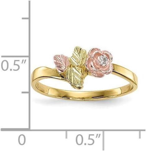 Gold Diamond Rose Ring Tri-Color Gold Black Hills 10k ~ Size: 7 in Saudi Arabia