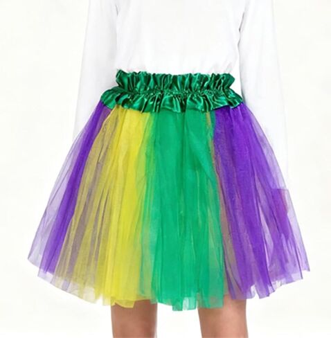 Mardi Gras Rainbow Tutu Skirt Tulle Dance Skirts Adult Tutus Outfit Carnival Accessories Parade Party in Saudi Arabia