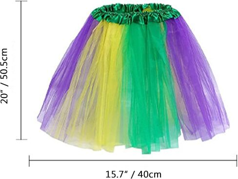 Mardi Gras Rainbow Tutu Skirt Tulle Dance Skirts Adult Tutus Outfit Carnival Accessories Parade Party in Saudi Arabia