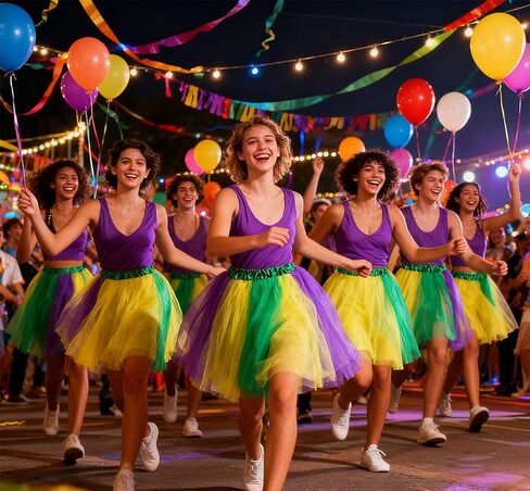 Mardi Gras Rainbow Tutu Skirt Tulle Dance Skirts Adult Tutus Outfit Carnival Accessories Parade Party in Saudi Arabia
