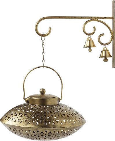 Lotoo Hanging Incense Burner, Cone Incense Holder with Brass Bells, Vintage Antique Home Room Wall Decor for House Warming Spiritual Reiki Yoga Meditation Gifts for Women Men in Saudi Arabia