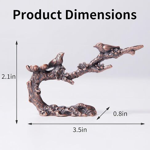 Magpie Plum Blossom Incense Holder Bronze Color Brass Figurine for Home Decor and Incense in Saudi Arabia
