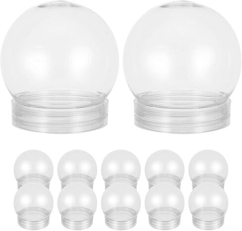 20pcs Plastic Snow Globe DIY Snow Globe Clear Plastic with Screw Off Water Globe Jar Empty for DIY Crafts Christmas Home Decoration (L*H: 5.3 x 6CM) in Saudi Arabia