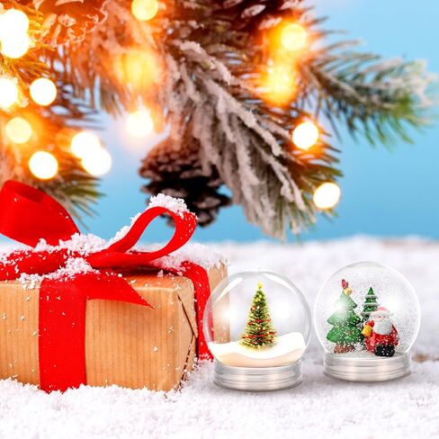 20pcs Plastic Snow Globe DIY Snow Globe Clear Plastic with Screw Off Water Globe Jar Empty for DIY Crafts Christmas Home Decoration (L*H: 5.3 x 6CM) in Saudi Arabia