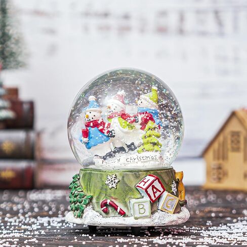 Christmas Snow Globe 100mm Music Snow Globe Water Ball, Holiday Glitter Snow Globe for Xmas Home Decoration Holiday Party Gifts, Snowman in Kuwait