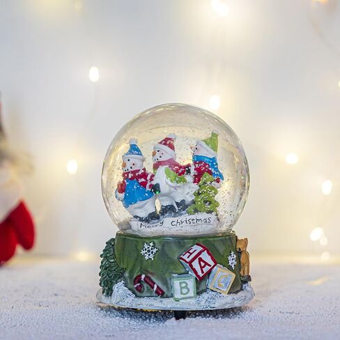 Christmas Snow Globe 100mm Music Snow Globe Water Ball, Holiday Glitter Snow Globe for Xmas Home Decoration Holiday Party Gifts, Snowman in Kuwait