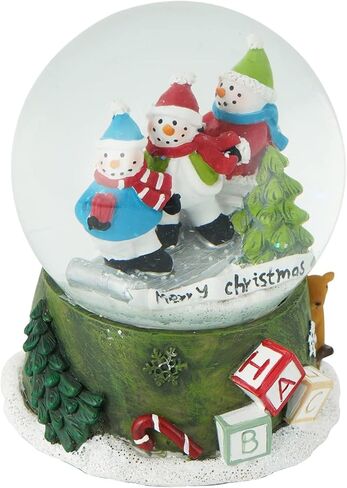 Christmas Snow Globe 100mm Music Snow Globe Water Ball, Holiday Glitter Snow Globe for Xmas Home Decoration Holiday Party Gifts, Snowman in Kuwait