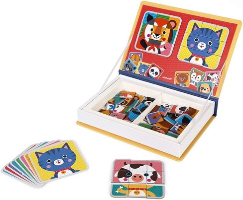 Janod - Magnéti'Book Polar Animals - Magnetic Educational Game 30 Magnets + 10 Models - Children's Toy Made of FSC Cardboard - Develops Fine Motor Skills and Imagination - Suitable for Ages 3 and in Kuwait