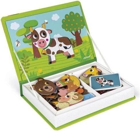 Janod - Magnéti'Book Polar Animals - Magnetic Educational Game 30 Magnets + 10 Models - Children's Toy Made of FSC Cardboard - Develops Fine Motor Skills and Imagination - Suitable for Ages 3 and in Kuwait