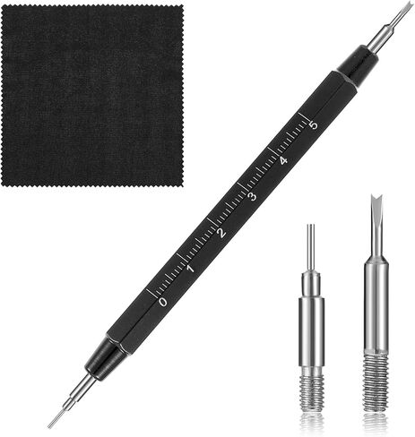 Watch Spring Bar Tool Kit - Double Ended Watch Band Pins Remover, Repair Tool with Aluminum Alloy Handle & Cleaning Cloth for Easy Strap Replacement in Saudi Arabia