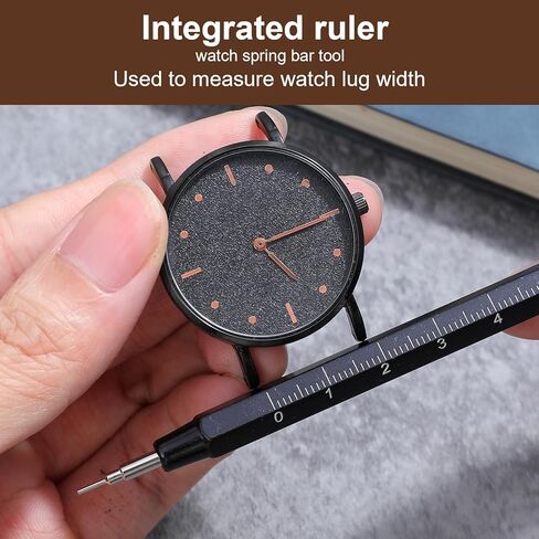Watch Spring Bar Tool Kit - Double Ended Watch Band Pins Remover, Repair Tool with Aluminum Alloy Handle & Cleaning Cloth for Easy Strap Replacement in Saudi Arabia