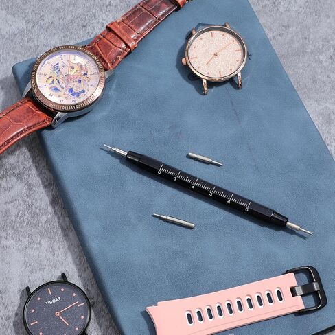Watch Spring Bar Tool Kit - Double Ended Watch Band Pins Remover, Repair Tool with Aluminum Alloy Handle & Cleaning Cloth for Easy Strap Replacement in Saudi Arabia