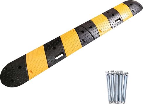 Rubber Cable Ramp Cable Protector Ramps Wire Hose Protective 2 Channel Traffic Rubber Plastic Cord Cover Speed Bump for Asphalt Concrete Gravel Driveway Outdoor, 1 Pack in Saudi Arabia