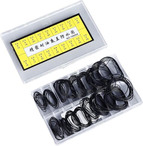 Watch Gasket O Ring Set, 180 Piece Rubber Sealing Rings Kit Watch Case Gasket Seals for Watch Repair and Maintenance Gasket Replacement, Sizes 0.5mm 0.6mm in Saudi Arabia