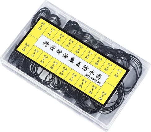 Watch Gasket O Ring Set, 180 Piece Rubber Sealing Rings Kit Watch Case Gasket Seals for Watch Repair and Maintenance Gasket Replacement, Sizes 0.5mm 0.6mm in Saudi Arabia