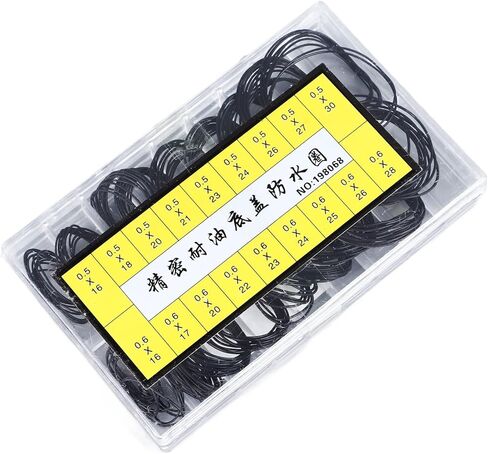 Watch Gasket O Ring Set, 180 Piece Rubber Sealing Rings Kit Watch Case Gasket Seals for Watch Repair and Maintenance Gasket Replacement, Sizes 0.5mm 0.6mm in Saudi Arabia