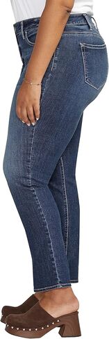 شركة Silver Jeans Co. بنطلون جينز Elyse متوسط ​​الارتفاع للنساء ذو ​​قصة مستقيمة ومريح، مقاس متوسط ​​ECF335 in Kuwait