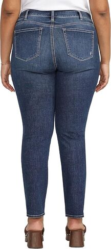 شركة Silver Jeans Co. بنطلون جينز Elyse متوسط ​​الارتفاع للنساء ذو ​​قصة مستقيمة ومريح، مقاس متوسط ​​ECF335 in Kuwait