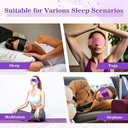 4pcs Silk Blindfold,59In Silk Blindfolds for Adults,Satin Blindfold Eye Masks for Sleeping, Adjustable Blind Folds for Travel,Nap(Multicolor) in Saudi Arabia