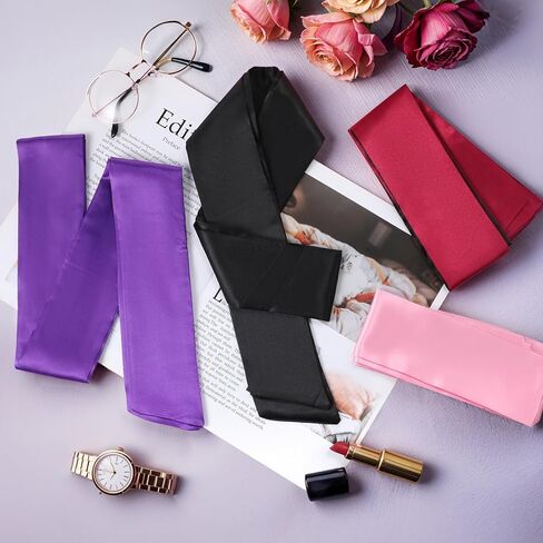 4pcs Silk Blindfold,59In Silk Blindfolds for Adults,Satin Blindfold Eye Masks for Sleeping, Adjustable Blind Folds for Travel,Nap(Multicolor) in Saudi Arabia