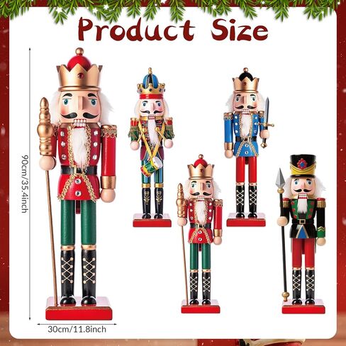 4Pcs Large 35 Inch Christmas Nutcrackers Window Clings Decorations Nutcracker Soldier Tall Decals Christmas Nutcrackers Window Door Stickers for Holiday Party Home Classroom Office Wall Decor in Saudi Arabia