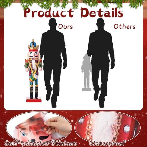 4Pcs Large 35 Inch Christmas Nutcrackers Window Clings Decorations Nutcracker Soldier Tall Decals Christmas Nutcrackers Window Door Stickers for Holiday Party Home Classroom Office Wall Decor in Saudi Arabia