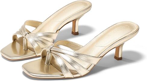 Coutgo Womens Strappy Kitten Heels Sandals Square Open Toe Flip Flops Slip On Slides Summer Dress Shoes in Saudi Arabia