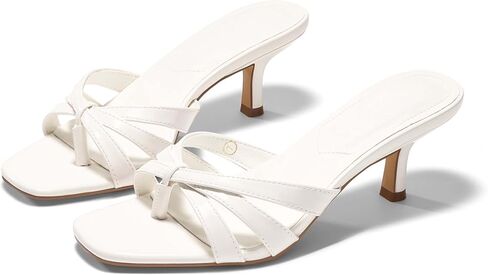 Coutgo Womens Strappy Kitten Heels Sandals Square Open Toe Flip Flops Slip On Slides Summer Dress Shoes in Saudi Arabia