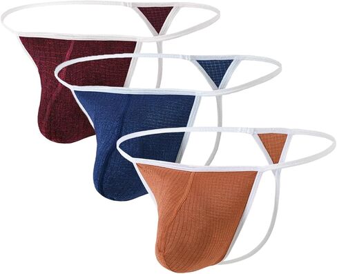 JINSHI Men's Soft T-Back Thongs Stretch Low Rise G-String Tagless Sexy Underwear M L XL XXL 3XL in Saudi Arabia