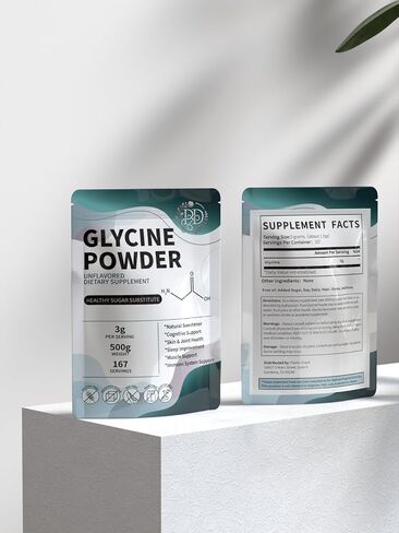 Glycine Powder - Glycine Supplements, Glycine 3000mg - Glycine Amino Acid Supplement, Pure & Gluten Free - Great Sugar Substitute 3000mg per Serving, 500g (1.1 lbs) (Pack of 1) in Saudi Arabia